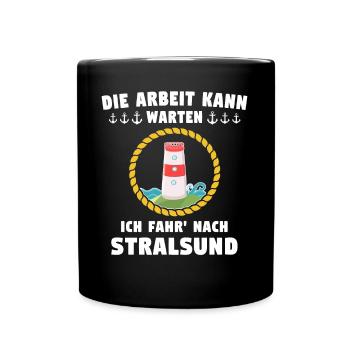 Stralsund Ostsee Urlaub - Tasse einfarbig - Schwarz - Vorne