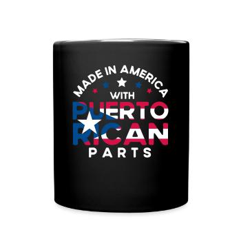 Né en Amérique avec des racines portoricaines - Mug uni - noir - Devant