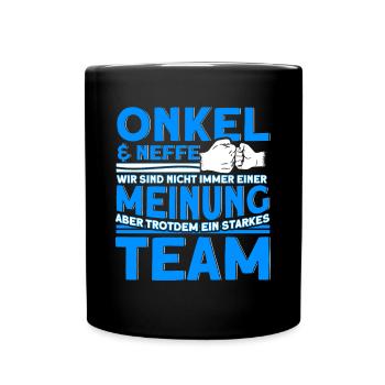 Onkel & Neffe Ein Starkes Team Onkel - Tasse einfarbig - Schwarz - Vorne