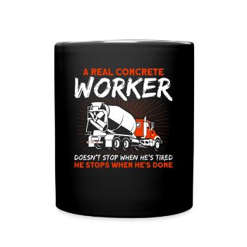 Il s’arrête quand il a fini de piloter le mélangeur - Mug uni - noir - Devant