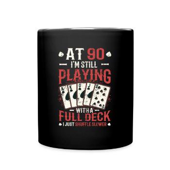 Avec quatre-vingt-dix jeux, 90e anniversaire - Mug uni - noir - Devant