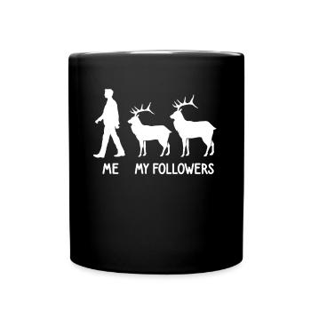 Ich Meine Follower Jäger Hirsch Züchter Rotwild - Tasse einfarbig - Schwarz - Vorne