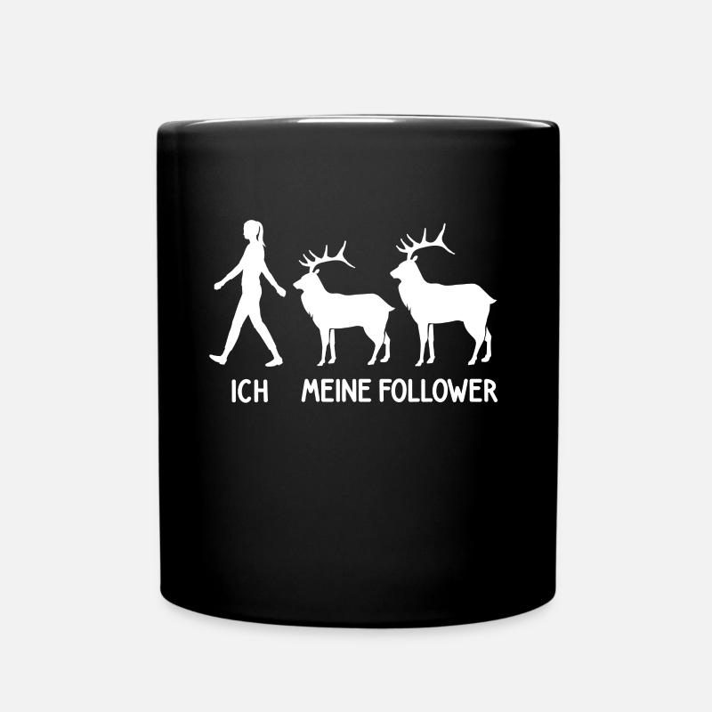 Ich Meine Follower Jäger Hirsch Züchter Rotwild - Tasse einfarbig - Schwarz