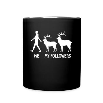 I My Followers Hunters Deer Breeder Red Deer - Full Colour Mug - black - Front