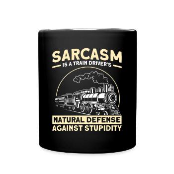 Sarcasm natural defense of a train driver - Full Colour Mug - black - Front