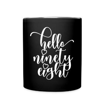 Bonjour Quatre-vingt-dix-huit mignons anniversaire de 98 ans - Mug uni - noir - Devant