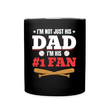 Baseball Dad Stolzer Vater Baseball Sohn - Tasse einfarbig - Schwarz - Vorne