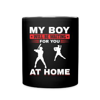 Son receveur de baseball Lanceur Papa Mama - Mug uni - noir - Devant