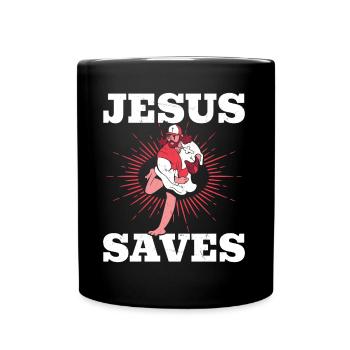Jésus Baseball Humour Hommes Femmes Christian - Mug uni - noir - Devant
