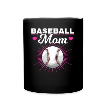 Baseball Mutter Frauen Baseball Mama - Tasse einfarbig - Schwarz - Vorne