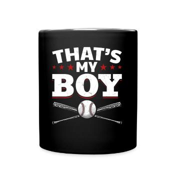 Mama Baseball Jeune Fils Femmes Baseball - Mug uni - noir - Devant