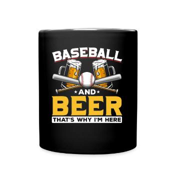 Baseball Bière Humour Hommes Baseball - Mug uni - noir - Devant