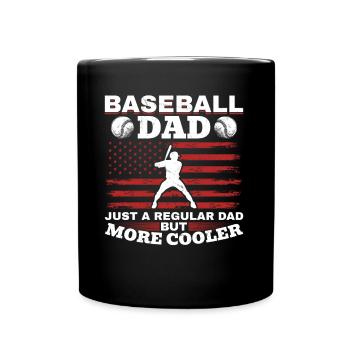 Amerikanischer Baseball Vater US Flagge - Tasse einfarbig - Schwarz - Vorne