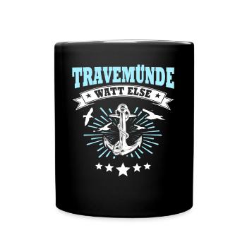 Urlaub Travemünde Ostsee - Tasse einfarbig - Schwarz - Vorne