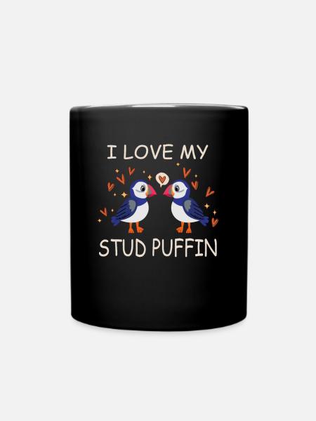 J’adore ma relation stud puffin puffin - Mug uni - noir