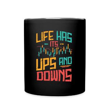 Les traders boursiers montent et descendent Investissements boursiers - Mug uni - noir - Devant