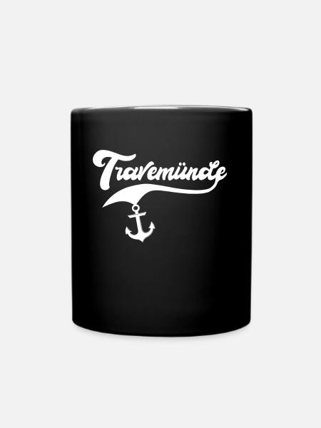 Travemünde Souvenir Ostsee - Tasse einfarbig - Schwarz