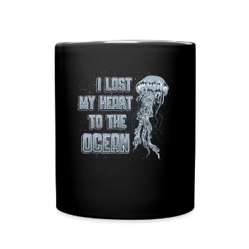 J’ai perdu mon cœur à cause des méduses de l’océan - Mug uni - noir - Devant