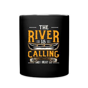 The River Is Calling And I Must Go Kayak Sport - Full Colour Mug - black - Front