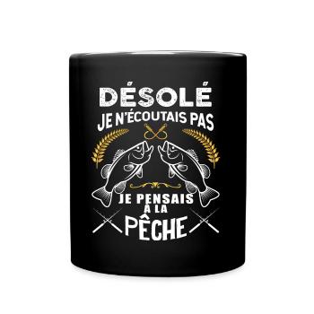 Pêcheur Citation humour Pour Papa - Mug uni - noir - Devant