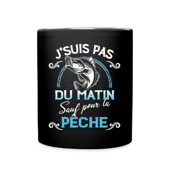 Sauf Pour La Pêche Citation Papa Pêcheur - Mug uni - noir - Devant
