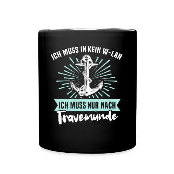 Urlaub Travemünde Ostsee - Tasse einfarbig - Schwarz - Vorne