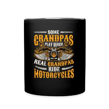 Einige Opas spielen Bingo richtige fahren Motorrad - Tasse einfarbig - Schwarz - Vorne