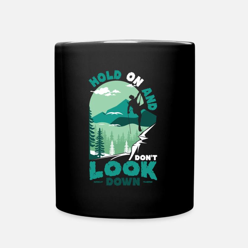 Don't Look Down Bouldern, Felsklettern. - Tasse einfarbig - Schwarz