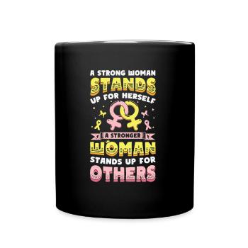 Starke Frauen stehen auf. - Tasse einfarbig - Schwarz - Vorne