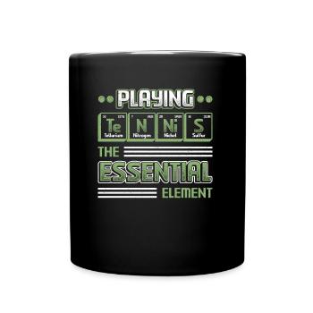 Tennis Das Essentielle Element Lustiges Tennis - Tasse einfarbig - Schwarz - Vorne