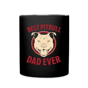 Pitbull Spruch Papa Hunde Vater Pitbull Geschenk - Tasse einfarbig - Schwarz - Vorne