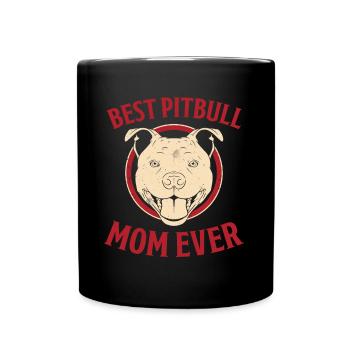 Pitbull Spruch Mama Hunde Mutter Pitbull Geschenk - Tasse einfarbig - Schwarz - Vorne