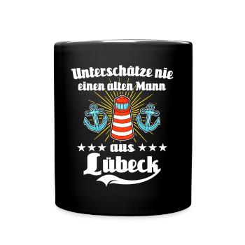 Lübeck Sprüche Hansestadt Luebeck - Tasse einfarbig - Schwarz - Vorne