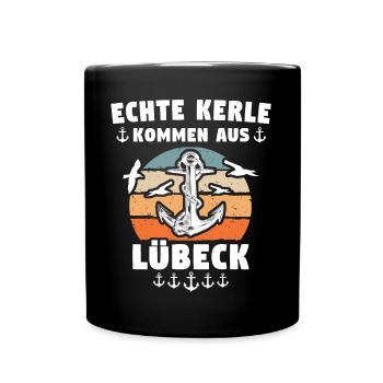 Lübeck Sprüche Hansestadt Luebeck - Tasse einfarbig - Schwarz - Vorne