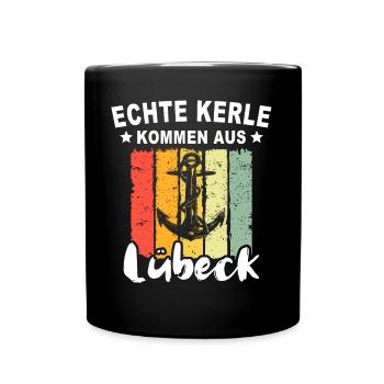 Lübeck Sprüche Hansestadt Luebeck - Tasse einfarbig - Schwarz - Vorne
