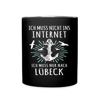 Lübeck Sprüche Hansestadt Luebeck - Tasse einfarbig - Schwarz - Vorne