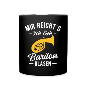 Baritonhorn Musiker Bariton Orchester Blasmusik - Tasse einfarbig - Schwarz - Vorne