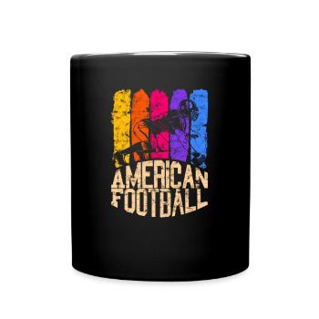 Centre de couleur de football américain - Mug uni - noir - Devant