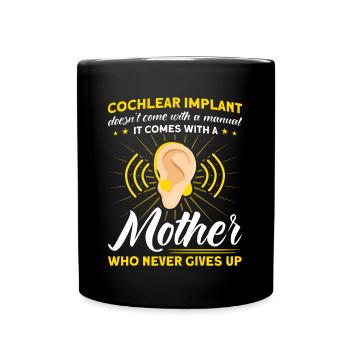 Aide auditive Langue des signes Personnes sourdes - Mug uni - noir - Devant
