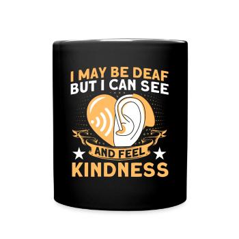 Hearing aid Sign language Deaf people - Full Colour Mug - black - Front