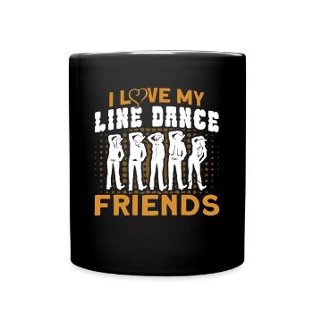 Line Dance Tänzer Tanzgruppe Cowboy Western Tanzen - Tasse einfarbig - Schwarz - Vorne
