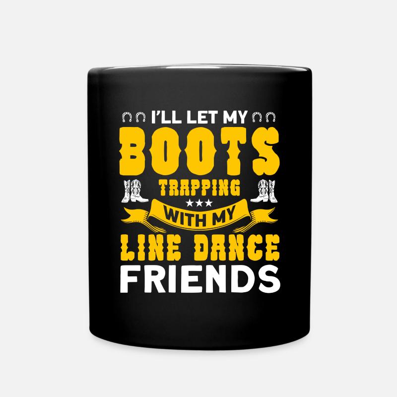 Line Dance Tänzer Westernstiefel Cowboy Western Ta - Tasse einfarbig - Schwarz