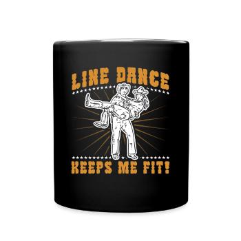 Line Dance Tänzer Tanzgruppe Cowboy Western Tanzen - Tasse einfarbig - Schwarz - Vorne