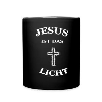 Jesus Kreuz Religion Christentum Messias Erlöser - Tasse einfarbig - Schwarz - Vorne