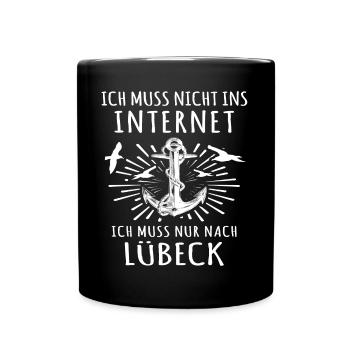 Lübeck - Tasse einfarbig - Schwarz - Vorne