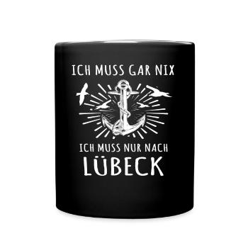 Lübeck - Tasse einfarbig - Schwarz - Vorne