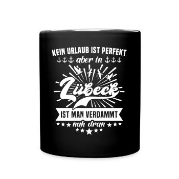 Lübeck - Tasse einfarbig - Schwarz - Vorne
