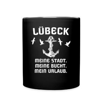 Lübeck - Tasse einfarbig - Schwarz - Vorne