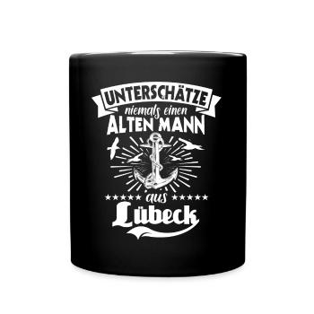 Lübeck - Tasse einfarbig - Schwarz - Vorne