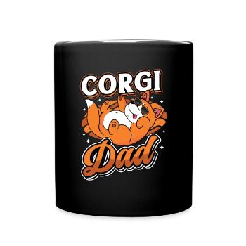 Corgi Papa - Mug uni - noir - Devant